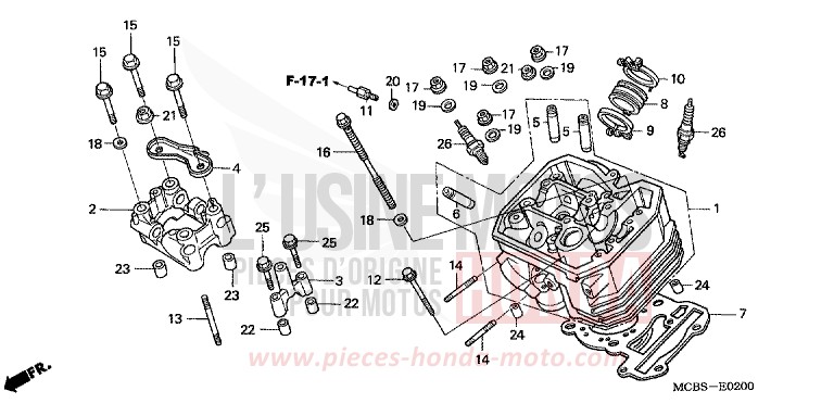 FRONT CYLINDER HEAD for Transalp 650 MYSTIC ORANGE METALLIC (YR253) from 2005